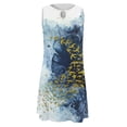 thumbnail image 4 of Ketyyh-chn99 Robes Femmes Été 2024 Robe de Soirée Élégante pour Femme Couleur Unie Robe Chemise à Cordon de Serrage Robe en Coton Lin Bleu,2TG, 4 of 5