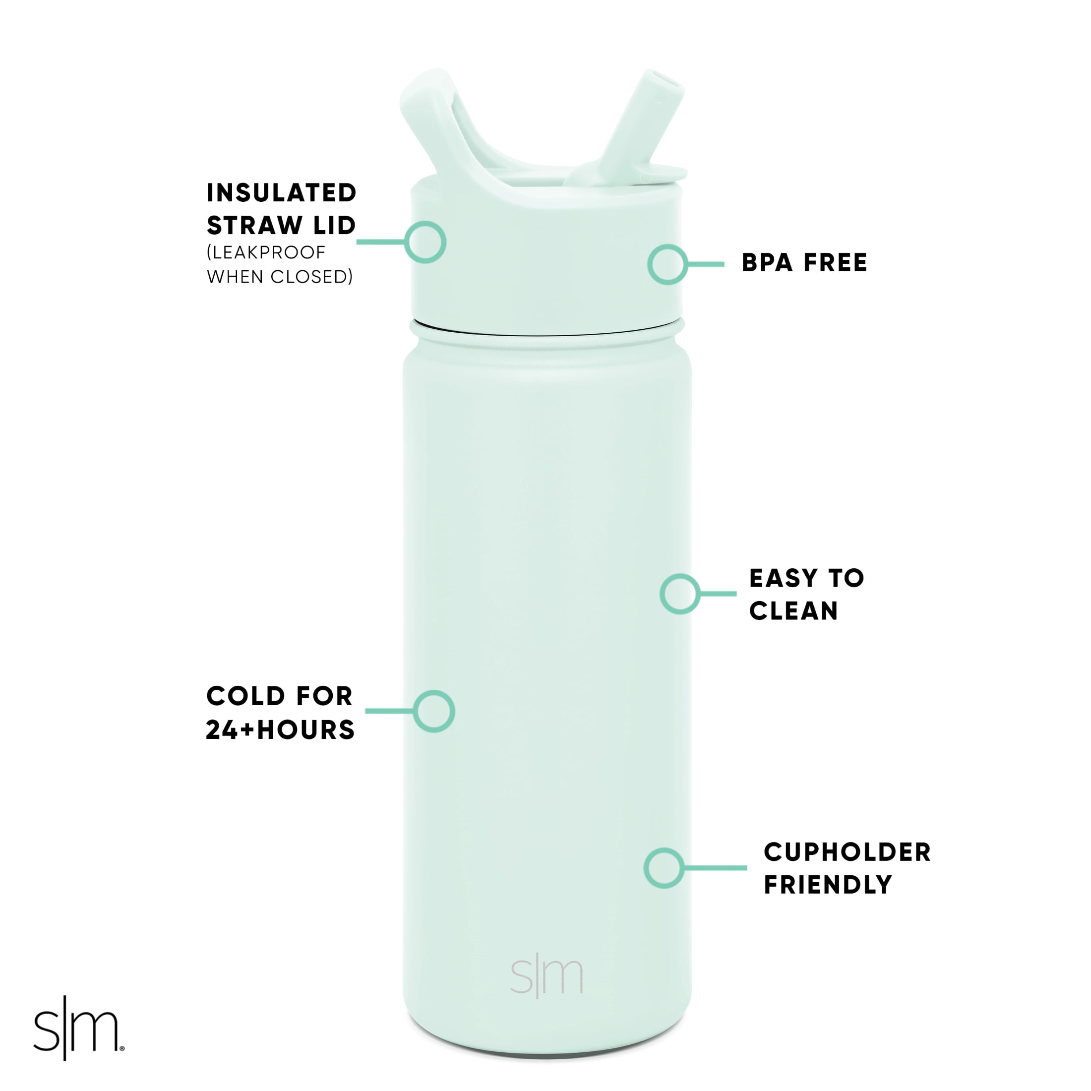 Simple Modern Summit Water Bottle Straw Lid Vacuum Insulated
