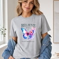thumbnail image 4 of Jollimate Believe In Who You Are Butterfly T-Shirt, Watercolor Floral Inspirational Graphic Tee, Motivation Hope Gift for Women, 4 of 6