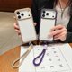 thumbnail image 4 of For iPhone 17 Pro Max Case TPU + PC Transparent Protective Phone Cover with Wrist Strap - Dark Purpl, 4 of 5