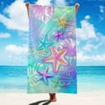 thumbnail image 3 of Colorful Starfish Print Beach Towel, Comfortable Beach And Travel Towel, Absorbent Bath Towel, 3 of 3