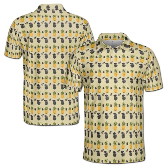 Funny Greenade and Pineapple Pattern Men's Polo Shirt S-5XL