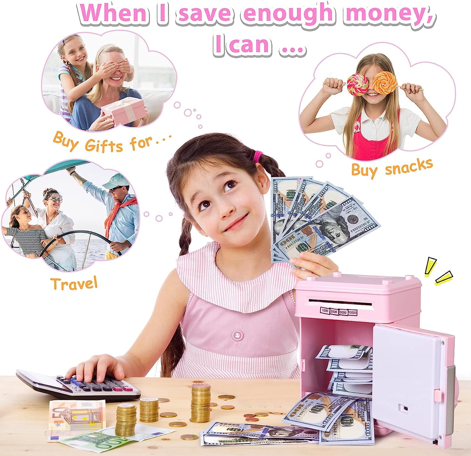 Piggy Bank Toys For 6 7 8 9 10 11 Year Old Girl Gifts Money - Temu