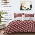 thumbnail image 3 of Cal King 4 Piece Bedding Set Morocco Ethnic Pattern Soft Breathable Duvet Cover and Pillowcase,Modern Geometric on Burgundy Red Duvet Cover Set Washable Bed Sheets for Bedroom Dormitory Guest Room, 3 of 9