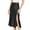Black, variant on Nlife Women High Waist Silk Satin Side Split Midi Skirt