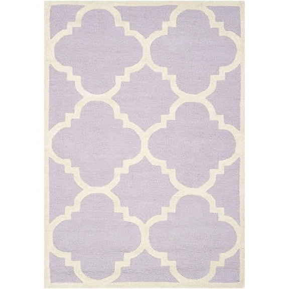 SAFAVIEH Cambridge Justine Geometric Quatrefoil Wool Area Rug, Lavender/Ivory, 4' x 6'