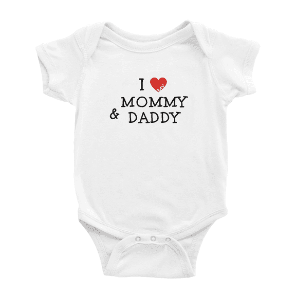 I Love My Mommy & Daddy Funny Baby Bodysuit Boy Girl Unisex