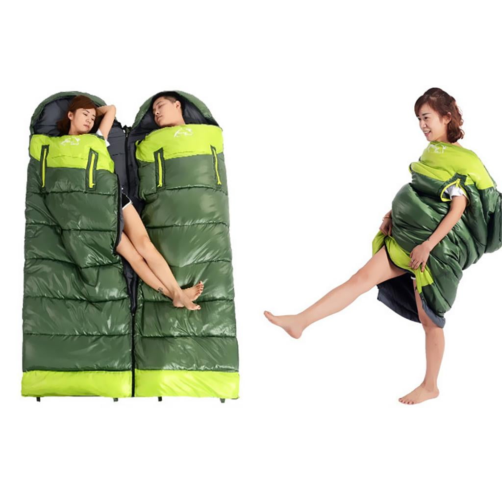 Axioma Waterproof Camping Warm Hollow Cotton Splicing Sleeping Bag Green Right Army Green Right