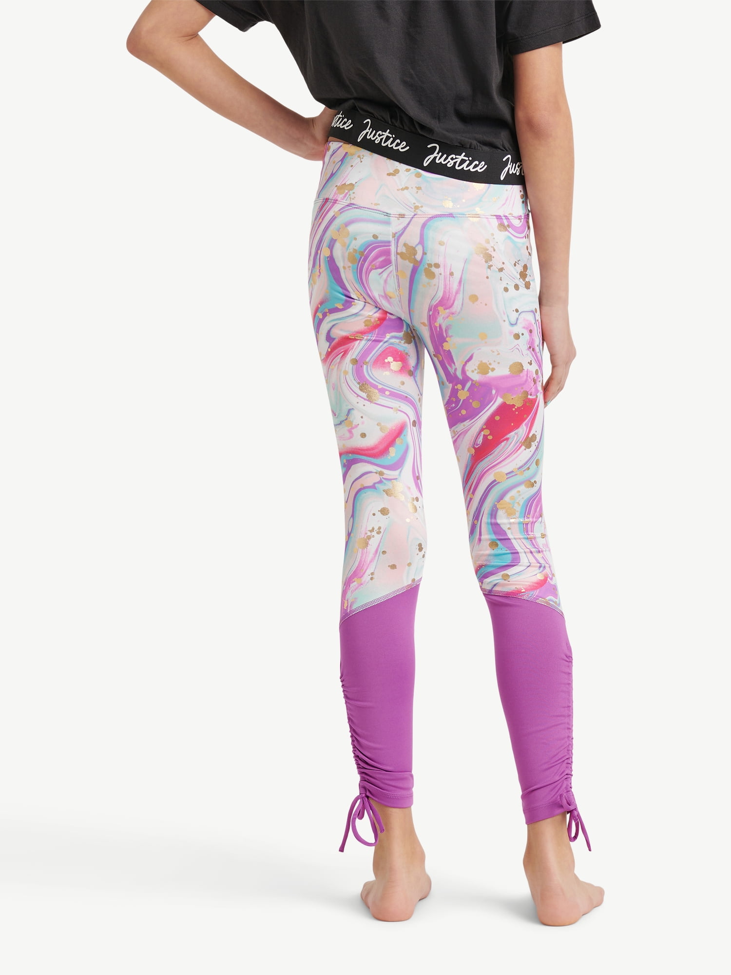 Justice Girls Dance and Gymnastic Marble Print Leggings, Sizes XSXL