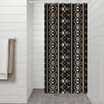 thumbnail image 3 of Small Stall Narrow Shower Curtain 36"W x 72"L – Tropical Bohemian Leaves, Mid-Century Abstract Boho Botanical Bathroom Decor, Vintage Floral Palm Leaf Pattern, Rustic Tribal Folk Style, 3 of 5