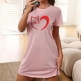 thumbnail image 1 of Camisón corto de talla grande para mujer, camisón de manga corta con estampado de pecho a la moda, camisón para mujer, 1 of 5