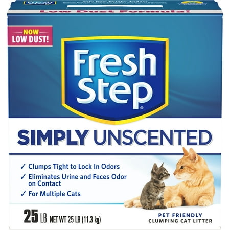 Fresh Step Multi-Cat, Clumping Cat Litter, Unscented, 25 lbs