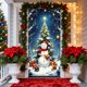 thumbnail image 1 of Herunwer Elastic Christmas Front Door Cover, Holiday Door Banner for Photography Background, Xmas Party Photo Booth and Home Decor, 1 of 6