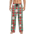 thumbnail image 2 of Pantalones de pijama largos para hombre, informales, con estampado a cuadros, holgados, deportivos, elásticos, rectos, vintage, con bolsillos, 2 of 9