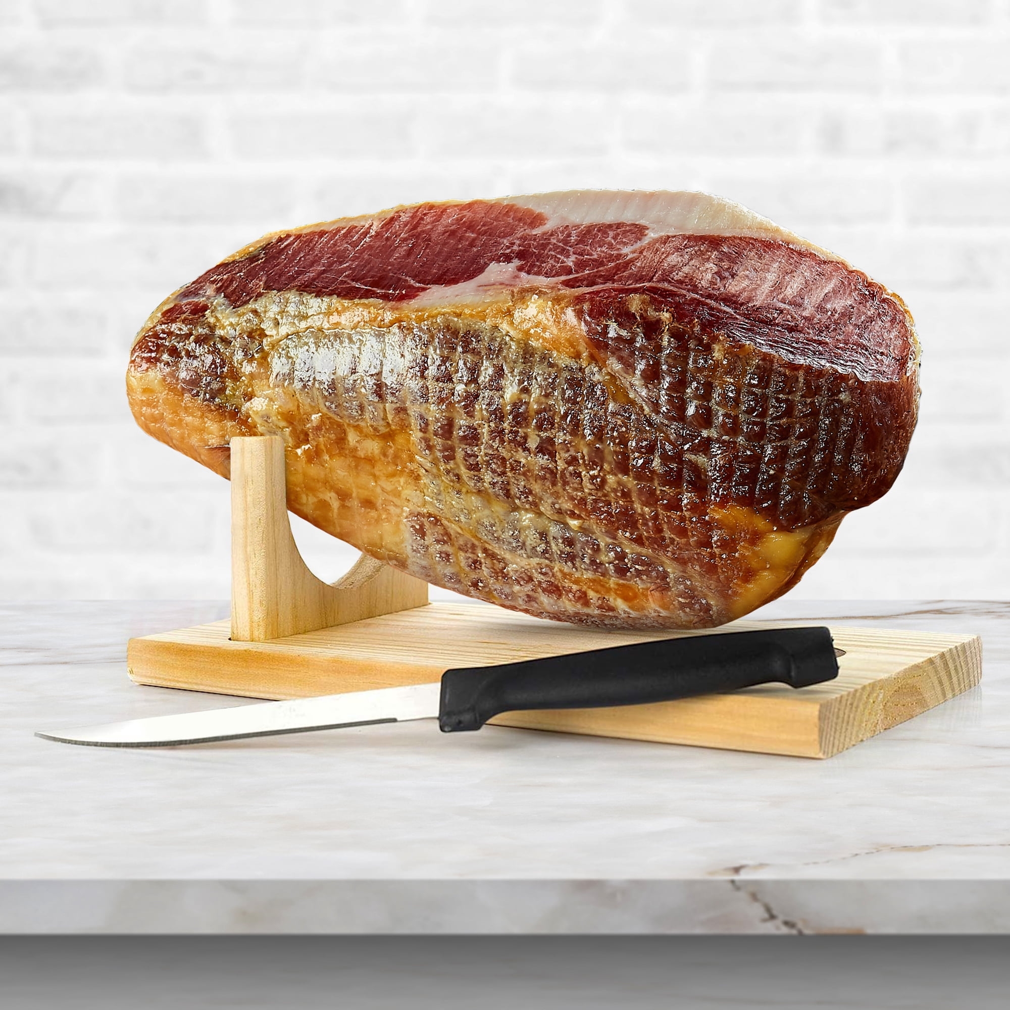 Jamonprive Spanish Serrano Ham Boneless+Ham Stand & Knife Serving Size 123g Protein per Serving 100g