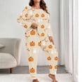 thumbnail image 2 of Riecok Halloween Pajama Sets for Women Plus Size Long Sleeve Top and Pant Pumpkin Print 2 Piece Pjs Sleepwear Lounge Sets, 2 of 6