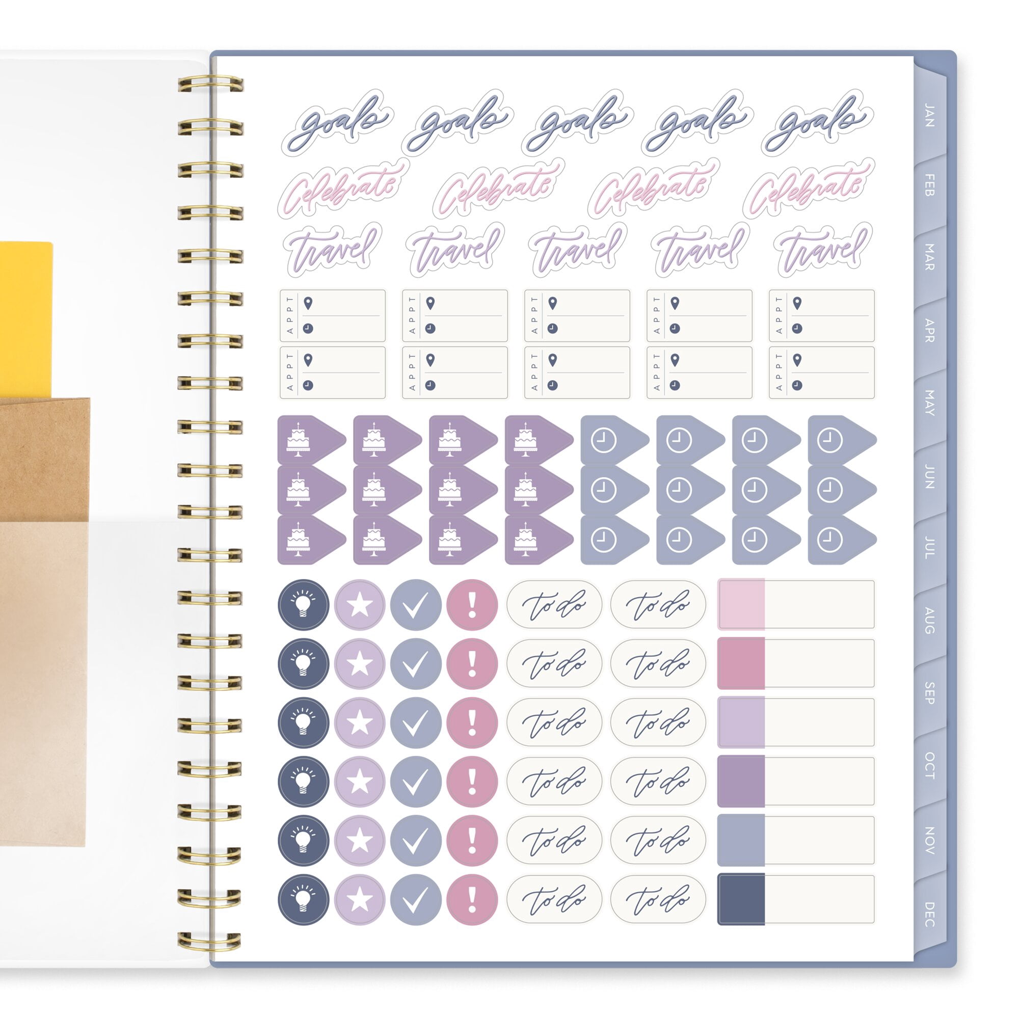 Leah Bisch for Cambridge 2026 Weekly Monthly Planner Stripe Large 8 12 x 11 -