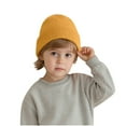 thumbnail image 2 of SYMOID Yellow Unisex Kids Knit Cotton Beanie - Warm One Size Hat for Kidss & Kids Ages 2-8, Winter Outdoor Daily Wear,Size Free Size, 2 of 6