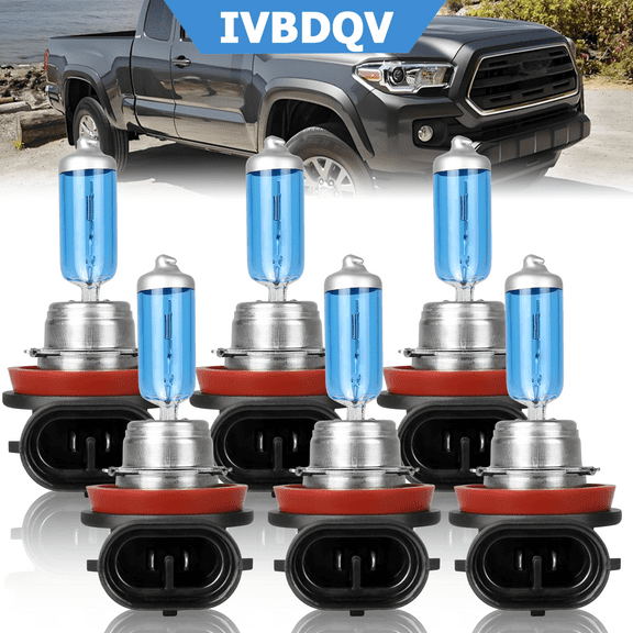 For Toyota Tacoma 2016-2023, H11 High Low Beam Halogen H11 Fog Light Bulb Combo, Pack of 6