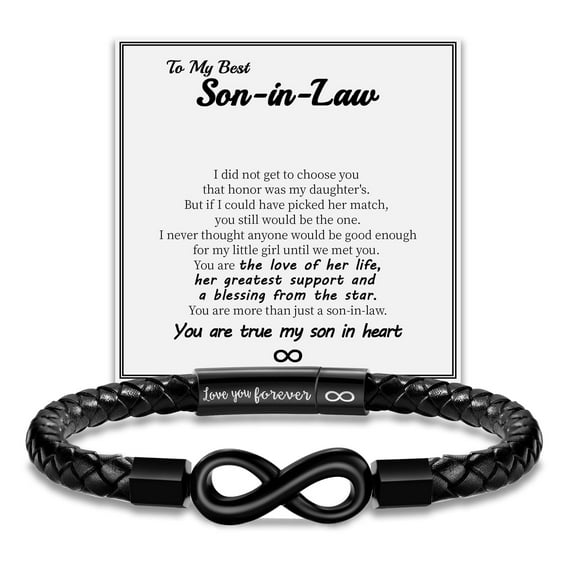To My Son in Law Bracelet, Gifts for Teens Boys Men Inspirational Bracelet for Birthday Confirmation Graduation Back to School Christmas Gifts