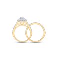 thumbnail image 4 of 14kt Yellow Gold Round Diamond Halo Bridal Wedding Ring Band Set 1 Cttw, 4 of 4