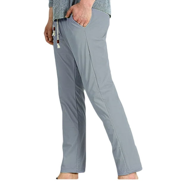Pantalones largos para hombre, moda, sólidos, casuales, cintura elástica, bolsillos, pantalones deportivos, pantalones para hombre