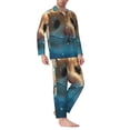thumbnail image 2 of Salouo Cute Swimming Guinea Pig Print Button-Front Long Sleeve Pajama Set for Men, Soft 2Pjs Men's Long Sleeve Sleepwear-X-Large, 2 of 7