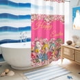 thumbnail image 5 of No Hook Shower Curtain, Pink Spring Easter Shower Curtains for Bathroom with See Through Top Window, Bunny Eggs Floral Botanical Waterproof & Washable Bath Curtain Stand Up Stall 36"x72", 5 of 9