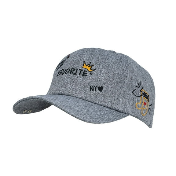 WITHMOONS Cotton Baseball Cap Favorite Lettering Embroidery Melange Adjustable Dad Hat TR11497 (Grey)