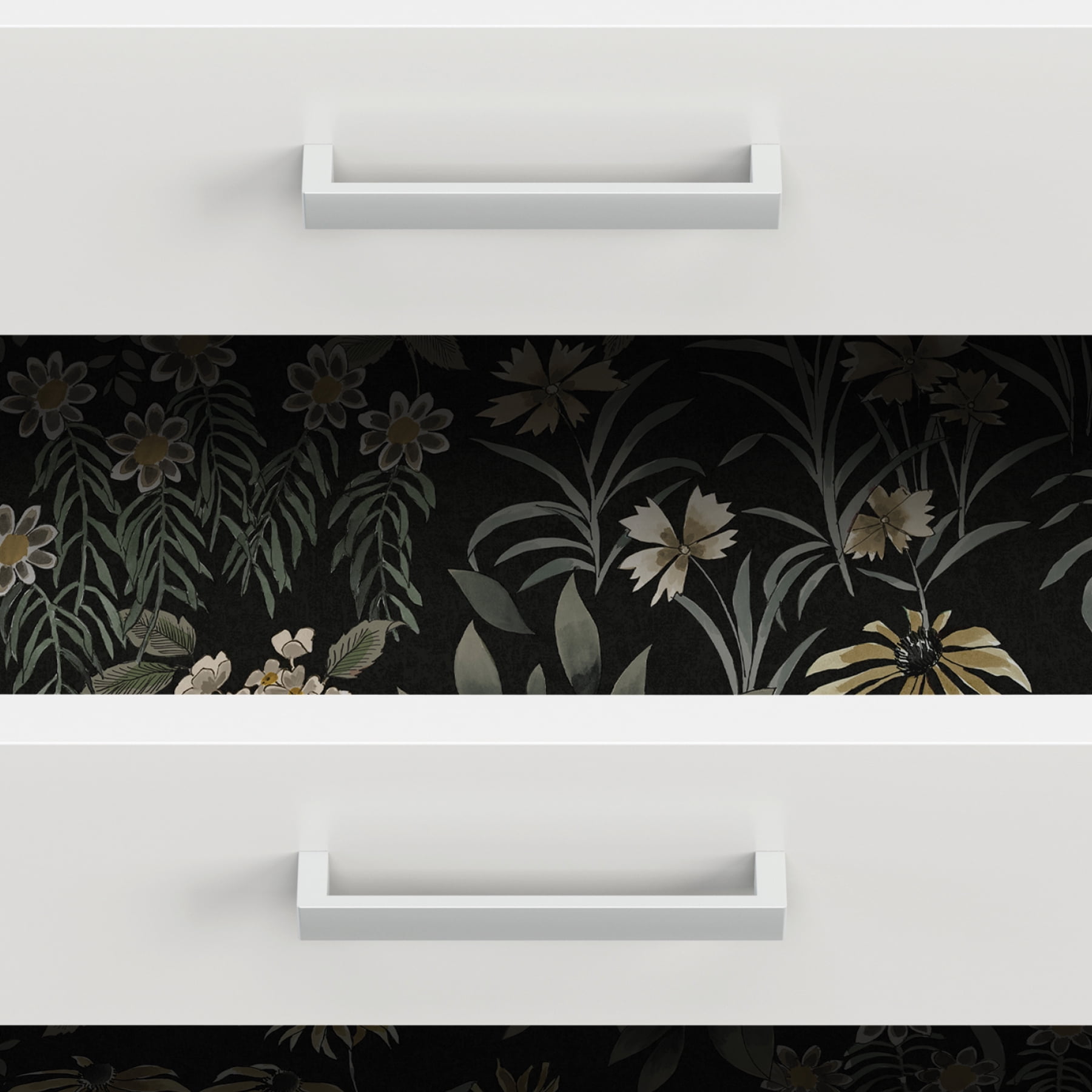 (2 pack) Roommates Studio Black Pearson Floral Peel and Stick Wallpaper 30.75 Sq. ft, 1 count