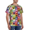thumbnail image 2 of Bixox Men's Colorful Bulldog Printed Short Sleeve Skinny Athletic T-Shirt, 2 of 6