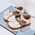 thumbnail image 2 of Xfvqtps Girls Mary Jane Shoes Flats Soft Sole Ballet Bow Detail Pearl Hook and Loop Strap Princess Shoes for Spring Summer Casual Outfit, 2 of 9
