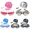 thumbnail image 4 of Cheers US UV Anti Fog Mirrored Swim Goggles and Cap for Adult Men Women Youth Kids Child, 4 of 7