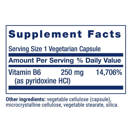 ビタミンB6 250mg 100粒 3ヶ月分 Life Extension (ライフエクステンション) お取り寄せ
