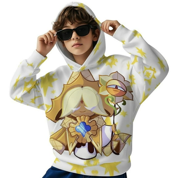Pure Vanilla Cookie Hooded Sweatshirt Graphic Printed Long Sleeves Pullover Hoodies