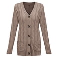 thumbnail image 4 of Pull Hiver Cardigan Manches Longues Boutonnage Ouvert sur le devant avec Poche, 4 of 5
