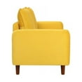 thumbnail image 5 of Wulawindy Loveseat Yellow velvet with wood legs, 5 of 7