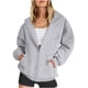 thumbnail image 1 of Chaquetas y abrigos casuales de manga larga sin capucha para mujer, chaqueta con cremallera, sudaderas de polar extragrandes de manga larga con bolsillos, atuendo informal preppy de otoño para adolesc, 1 of 5