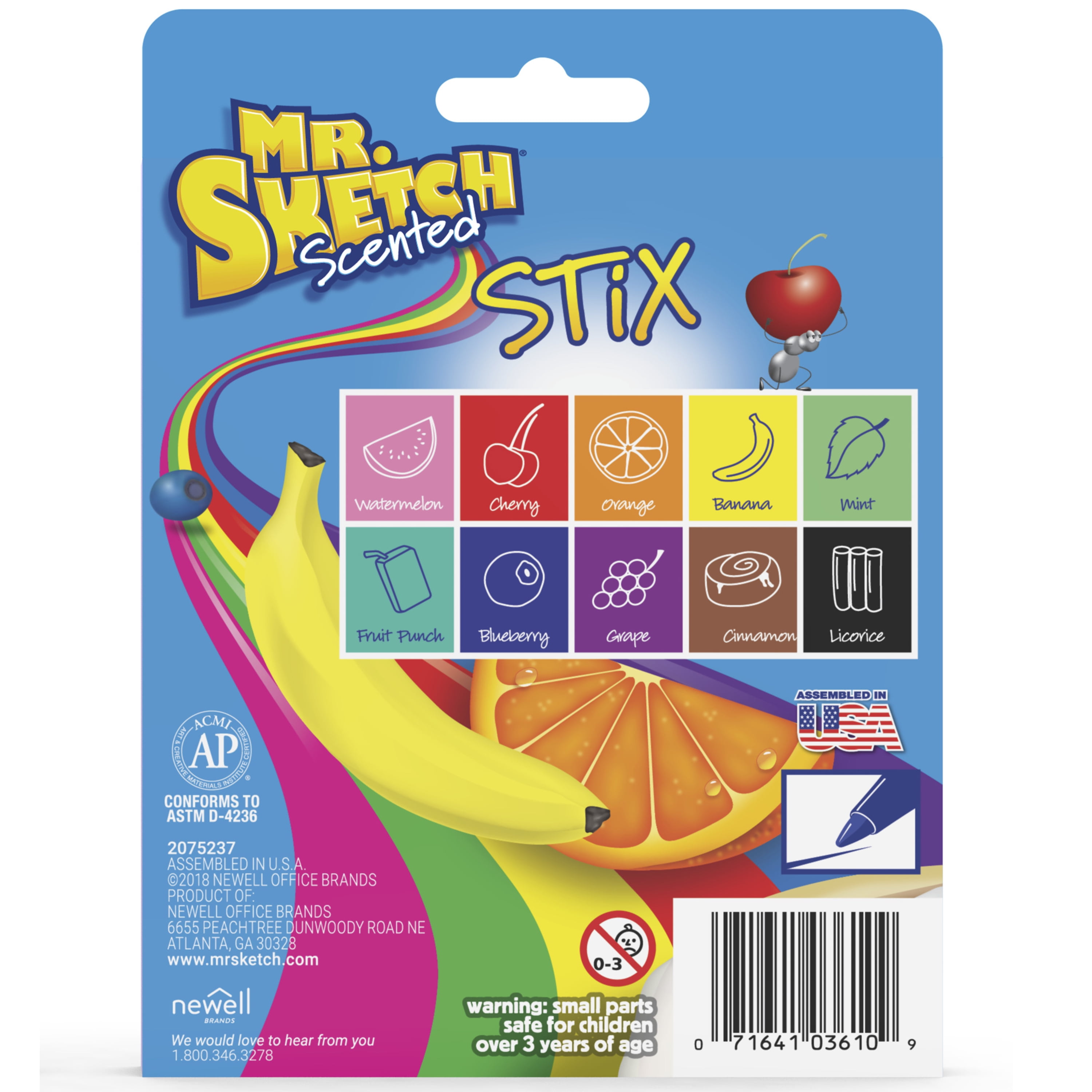 Mr. Sketch® Scented Stix Watercolor Marker Set School Pack, Fine Bullet  Tip, Assorted Colors, 216/Set