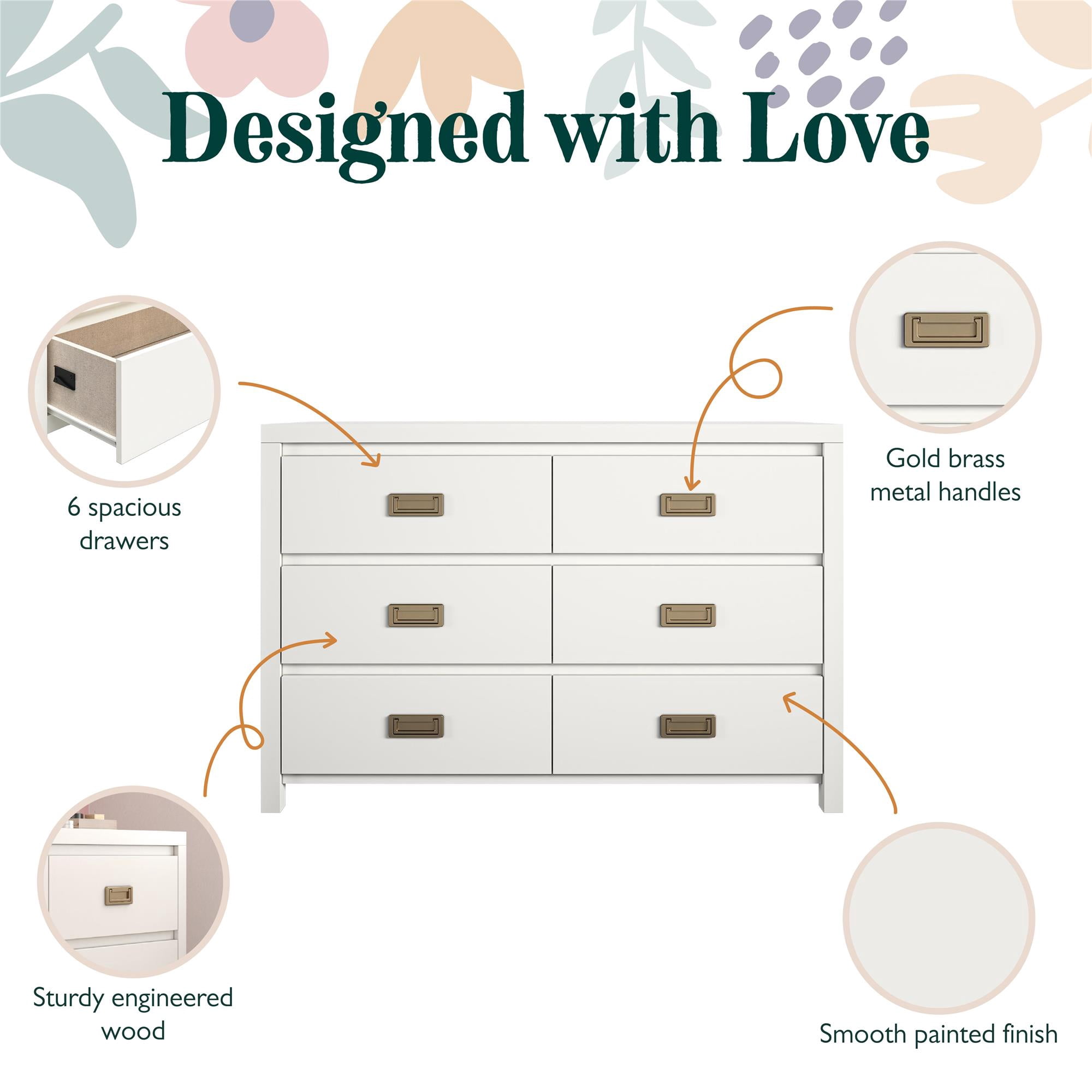 Haven 6-Drawer Kids' Dresser, White