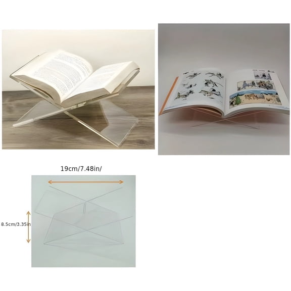 Rkxzt Bookshelf Acrylic Reading Stand Adjustable Book Holder with Transparent Design for Books Tablets and Documents Tools/Office|Acrylic,Lucency