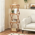 thumbnail image 4 of Gymax 4-Tier Folding Plant Stand w/ Slatted Layers Stable X-shaped Structure, 4 of 10