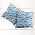 thumbnail image 6 of Ambesonne Abstract Throw Pillow Cover 2 Pack, Cartoon Whale Nautical, 18", Blue White, 6 of 7