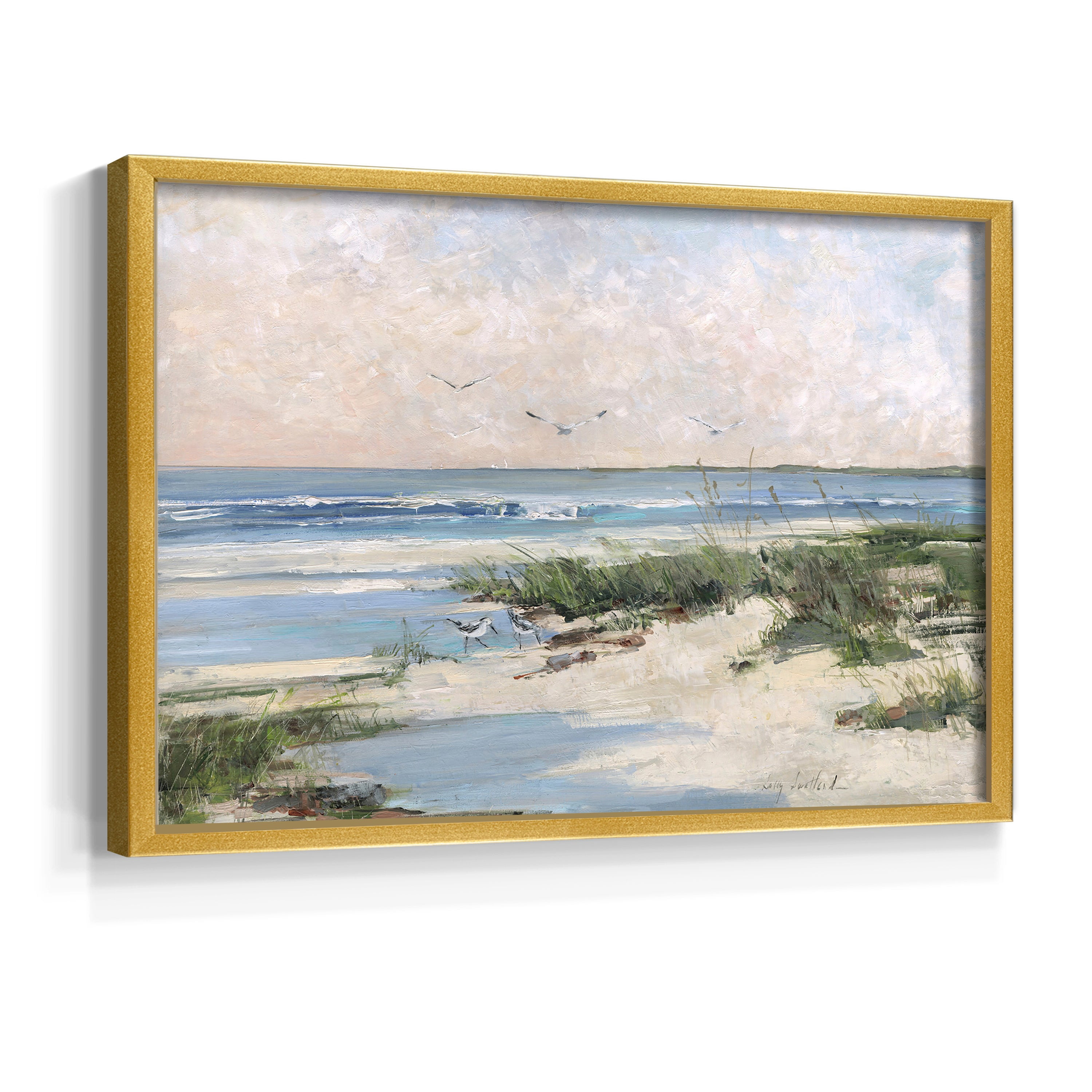 Soft Morning Sea by Sally Swatland - Restickable Framed Giclée Print