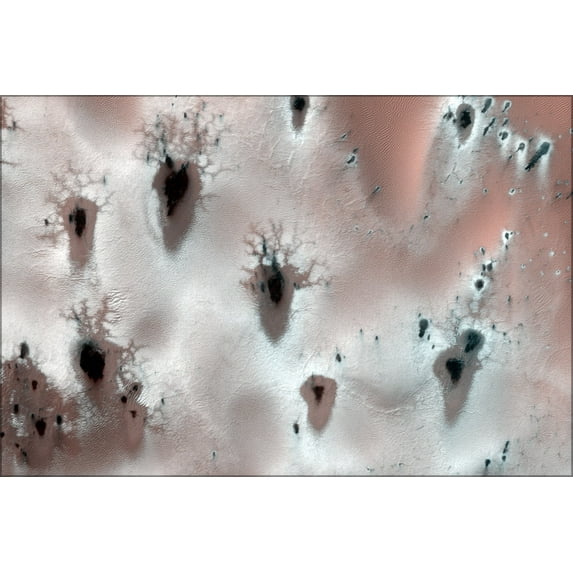 24"x36" Gallery Poster, Fractal defrosting patterns on planet Mars