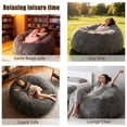 thumbnail image 5 of 6FT Large Comfy Bean Bag Couch Cover for Adults and Teens, Washable Arctic Velvet, Gray (Cover Only, No Filler), 5 of 8
