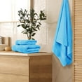 thumbnail image 2 of MALLONI HOME Ultra Soft 3 Pack Cotton Towel Set, Contains a Bath Towel 28x55 inch, a Hand Towel 16x24 inch & a Wash Coth 12x12 inch, Ideal Everyday use, Compact & Lightweight - Turquoise Blue, 2 of 7