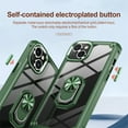 thumbnail image 4 of Jiahe Cover for iPhone 12 Pro Max, Slim Lightweight Metal Ring Holder Stand,Shockproof with 360°Ring Holder Kickstand Soft TPU Bumper Plating Button Hard PC Case Cover, armygreen, 4 of 8