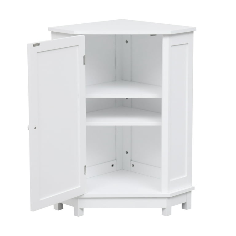 Toilet Bathroom Corner Cabinet White Wood Floor Storage Shelf Organize –  UMBUZÖ