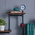 thumbnail image 6 of Danya B. 4-Tier Wall Mount Corner Or Straight Staggered Floating Industrial Rustic Pipe Shelving Unit, 6 of 9